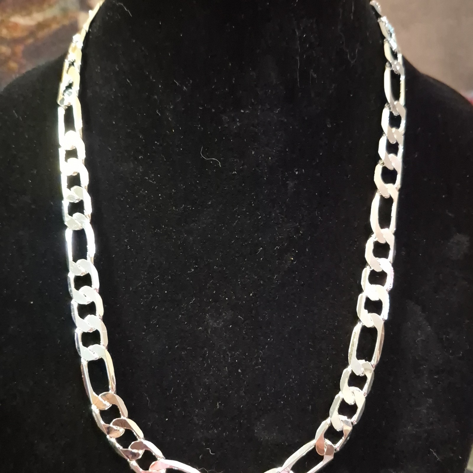 925 Stamped Sterling Silver Figaro Chain Necklace 12mm w/ Lobster Clasp,
