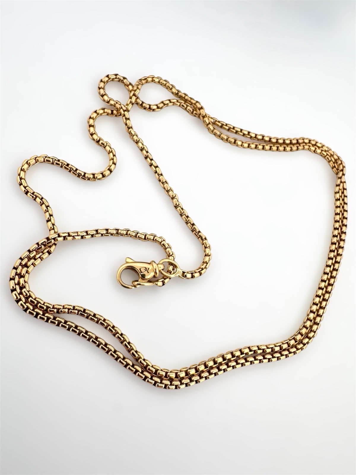 David Yurman Box Chain Necklace 1.7mm 18K Yellow Gold 22”