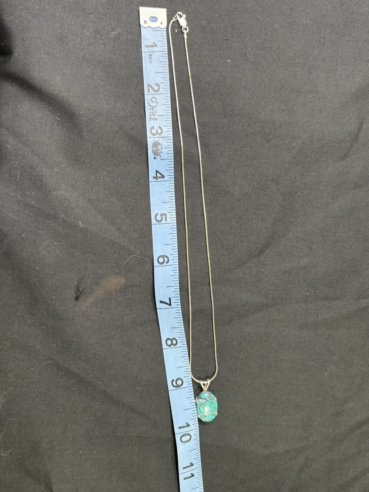 Rare AGI 925 Sterling Silver & Turquoise W/ SilverPyrite Matrix Pendant&Necklace