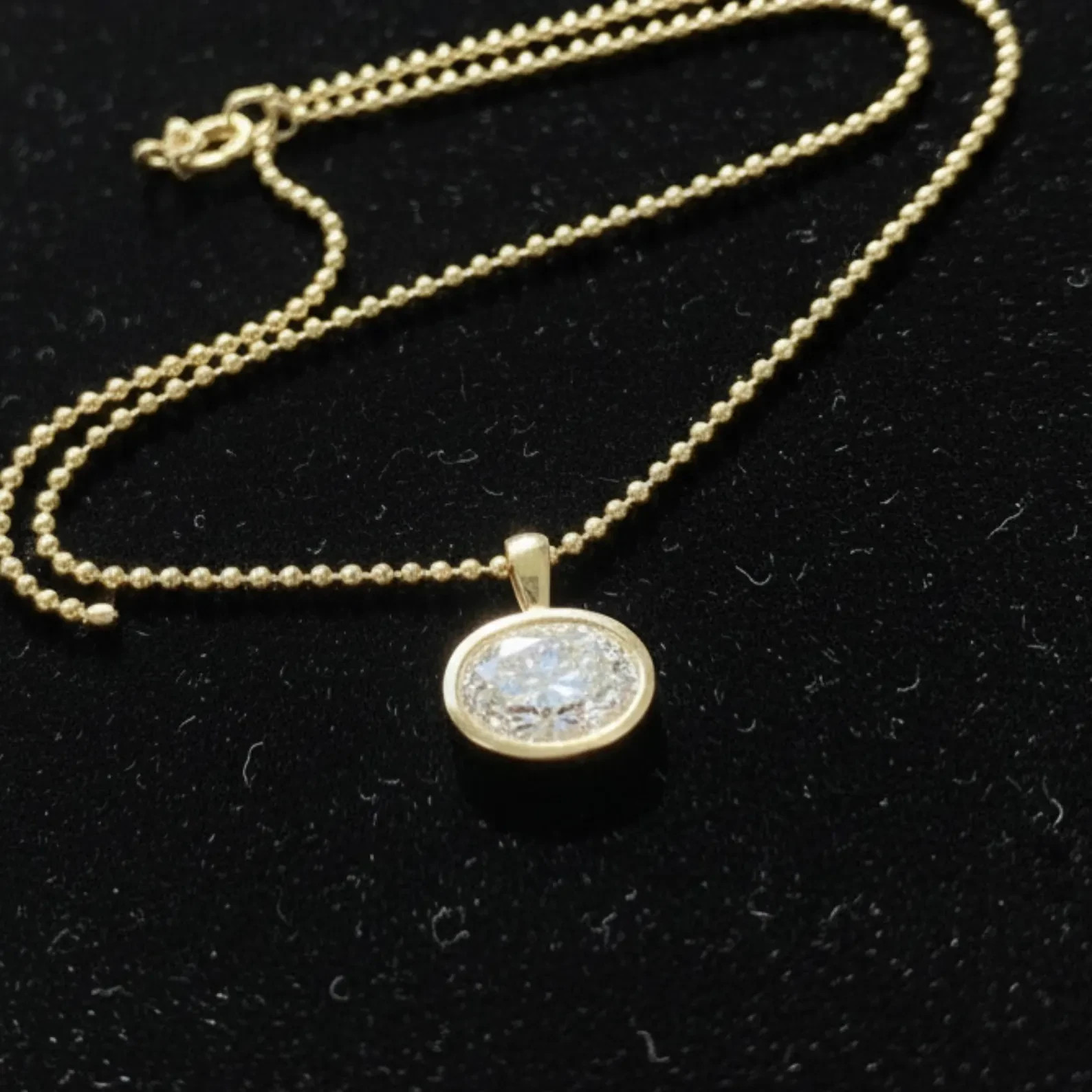East West Women 5.00Ct Oval Bezel Diamond Pendant Necklace 14K Yellow Gold Over