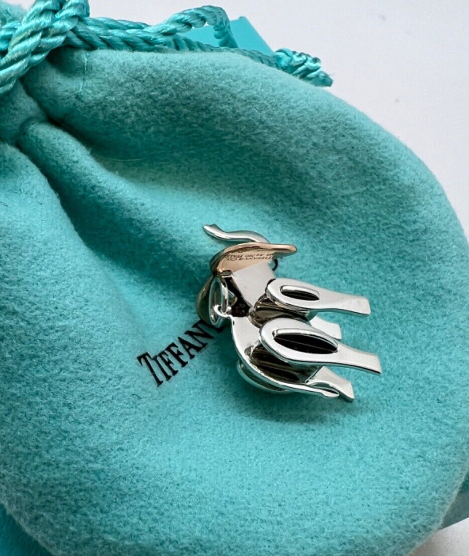 Tiffany & Co. Save the Wild Elephant Charm in Sterl Silver/ 18 K R Gold Italy