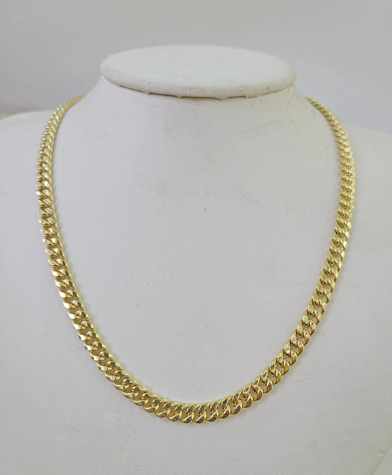 Real 10K Gold Miami Cuban Link Chain 22″ 6mm Box Clasp Men Necklace 10kt