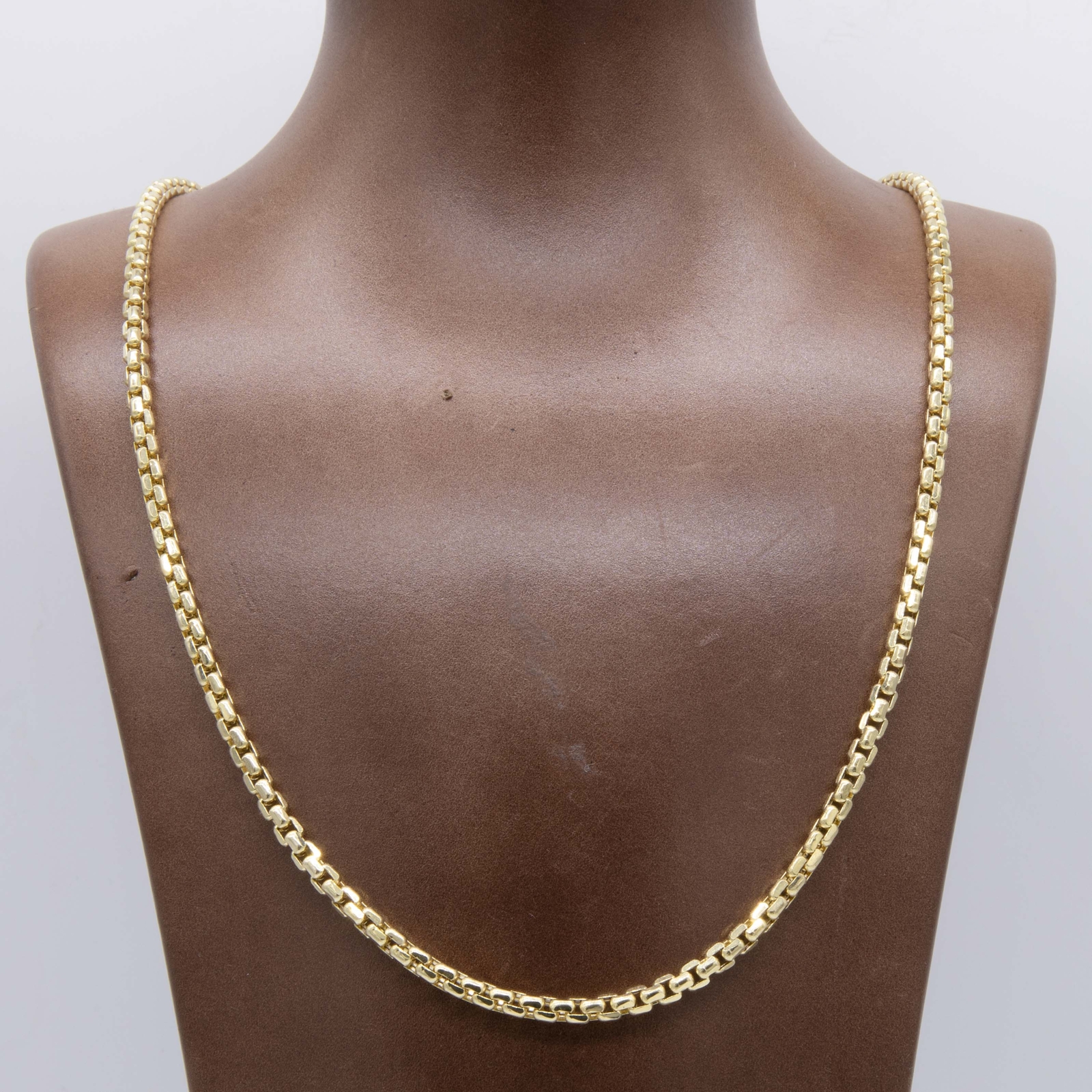 4mm Round Box Link Chain Necklace Real 10K Yellow Gold All Sizes