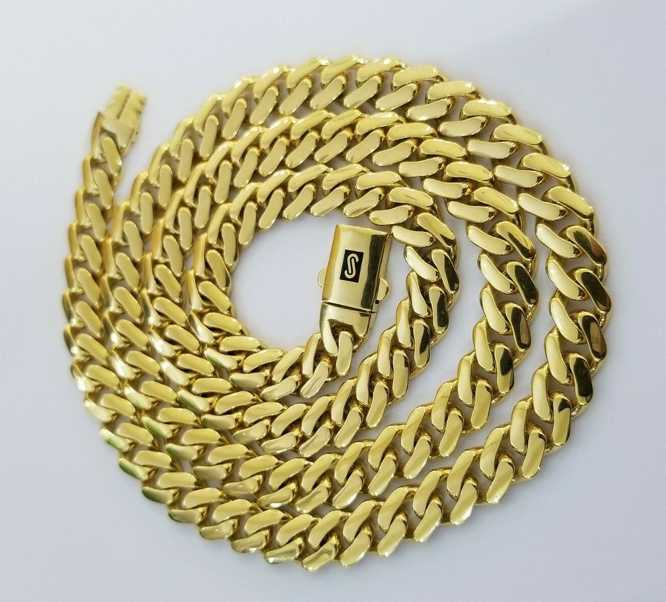 REAL 10k Gold Royal Miami Cuban Chain 6mm Monaco Necklace 18″-24″ 10kt yellow Gd