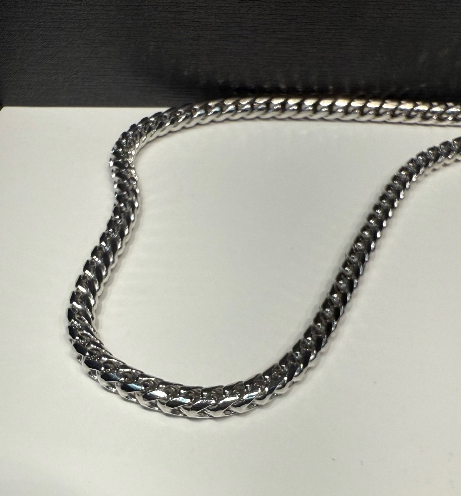 925 Sterling Silver 4mm Round Fancy Franco Link Chain 22″