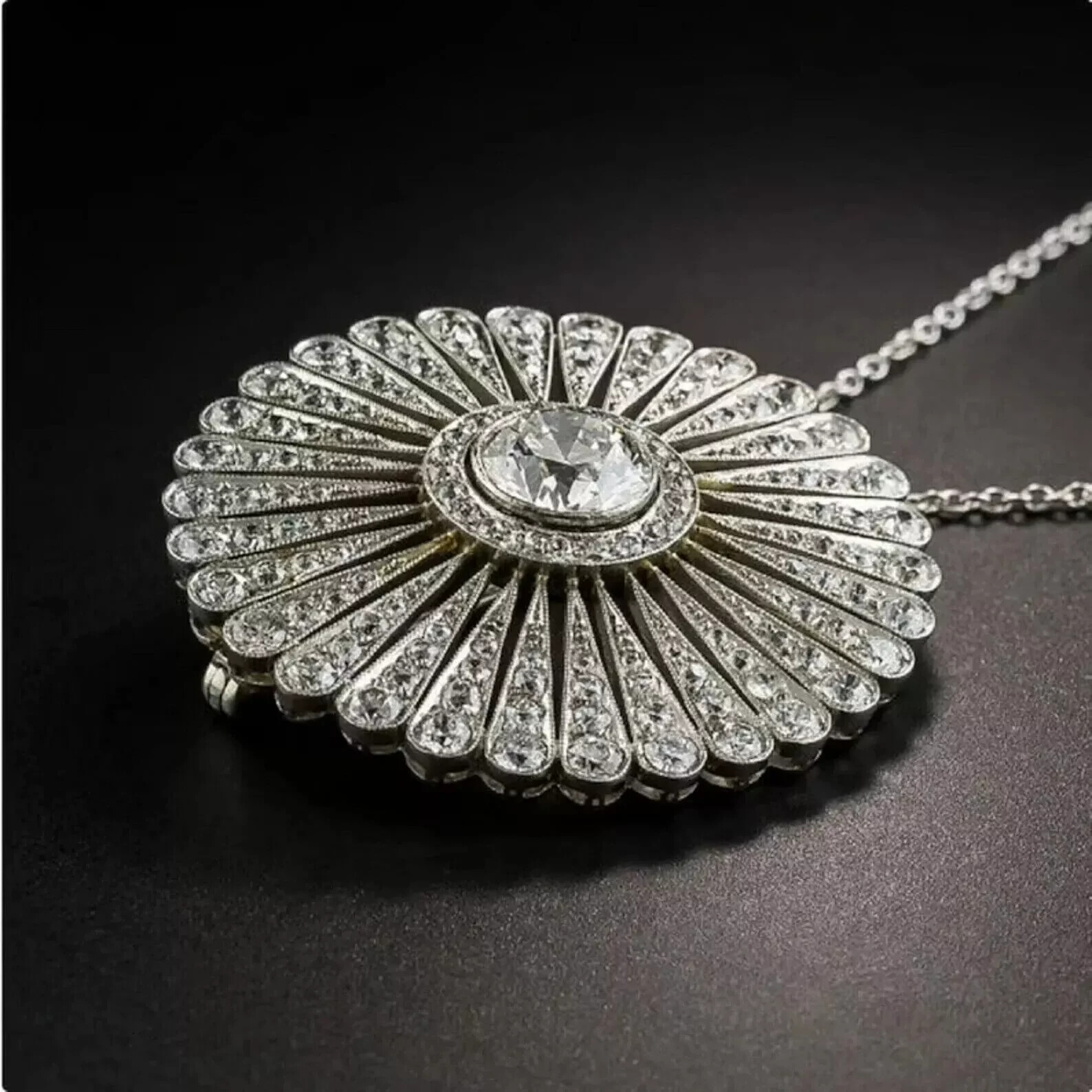 2.40Ct Lab Created Diamond Round Pendent 14k White Gold Silver Plated