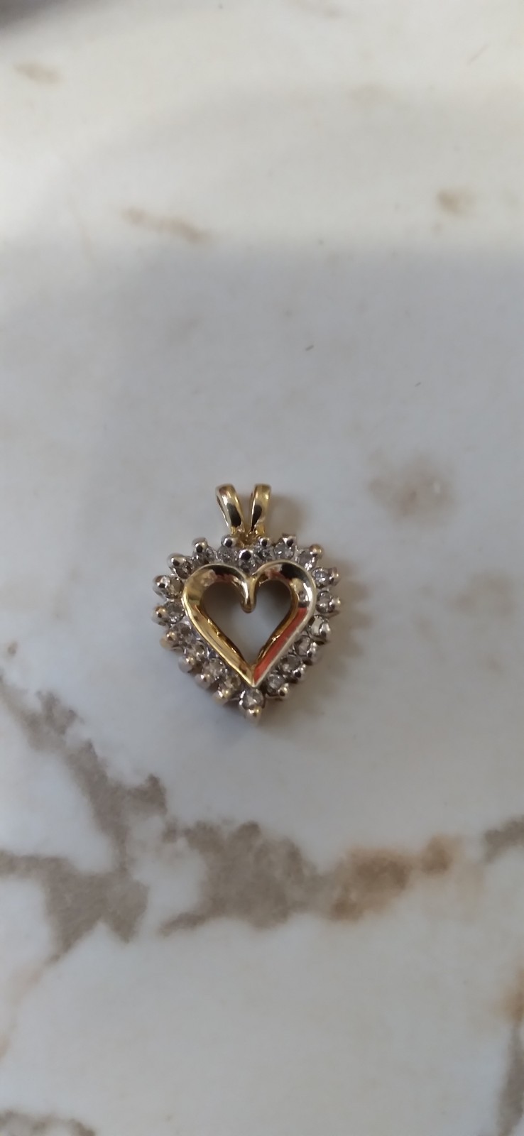 Vintage 10k Yellow Gold 20 Melee Diamond Heart Charm 2 Grams 😘 Sweetheart 😚