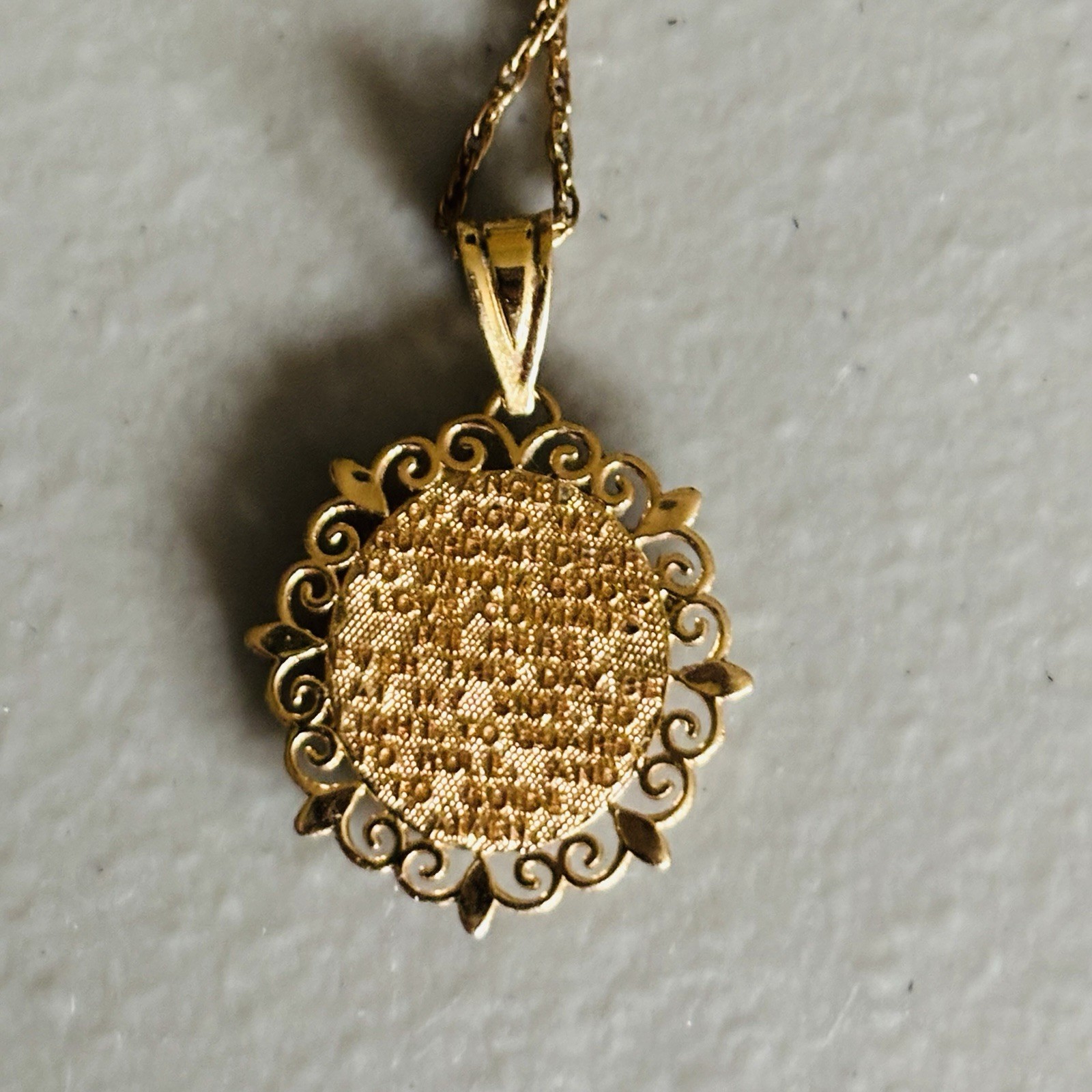 14k Tricolor Gold Angel Cherub Pendant With Prayer On Back
