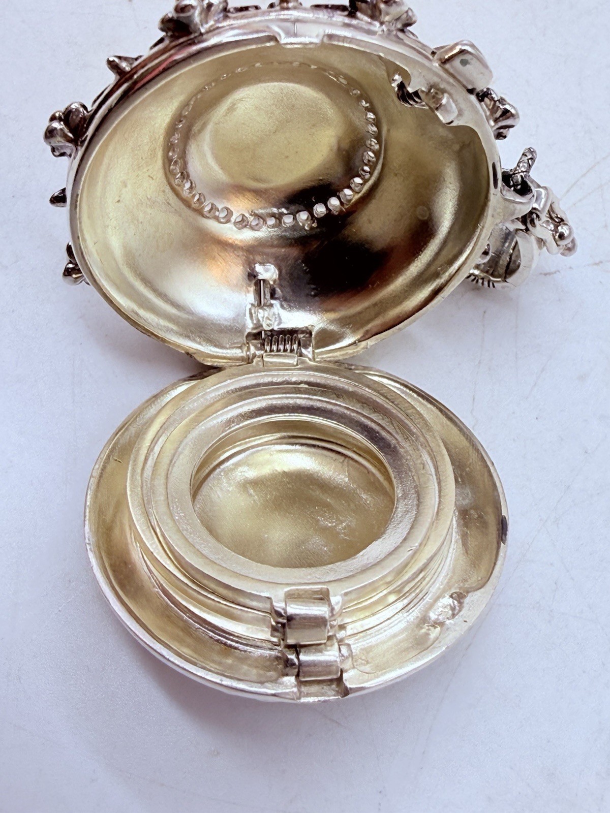 Barbara Bixby 5-Photo Locket Enhancer Pendant Sterling Silver 18K White Topaz