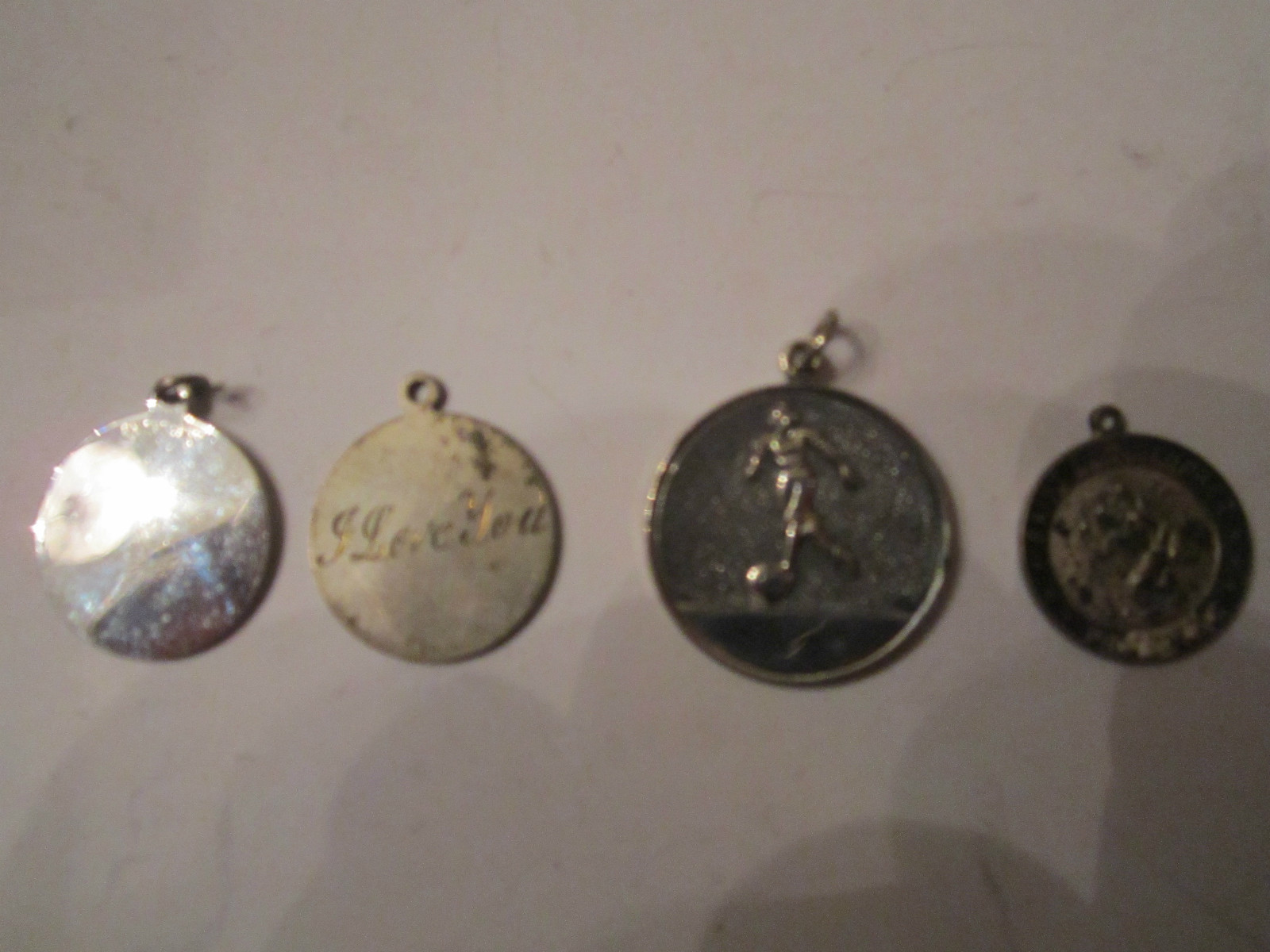 4 STERLING SILVER PENDANTS & CHARMS – 2 OF EACH – ST. CHRISTOPHER +++ – BOX STR