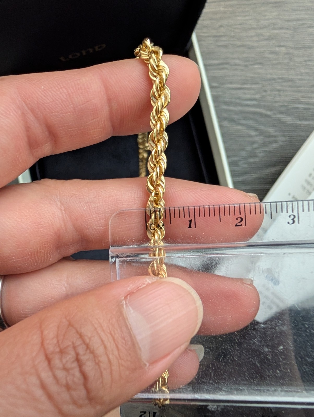 18K Yellow Gold Rope Chain Necklace marked 750! 17.717 inch Lobster Clasp