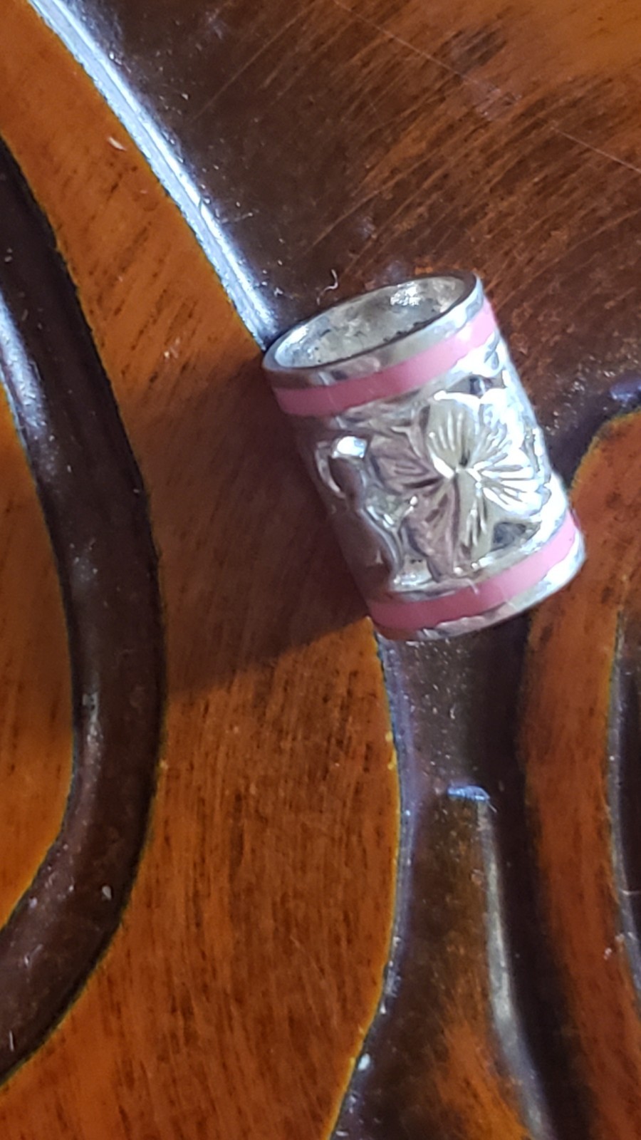 Hawaiian Baby Silver Initial Pendant Enamel 8mm X 6mm Slide Blue Or Pink Letter