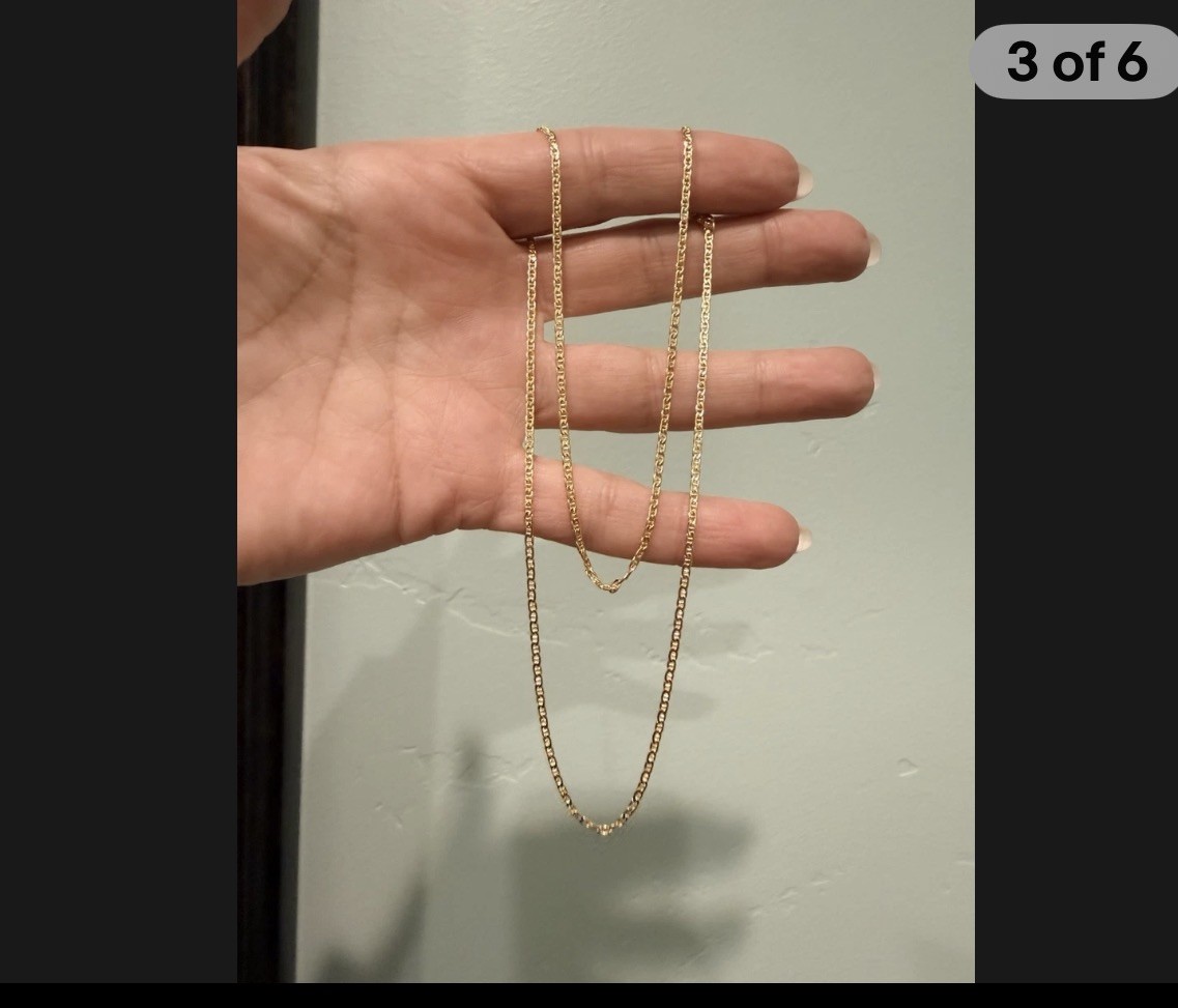 Stunning New 10k Solid Gold 20”, 1.8mm Mariner Link Chain