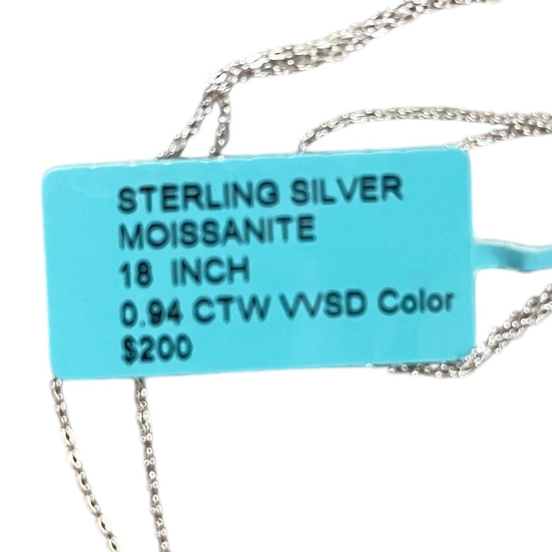 Moissanite Sterling Silver Heart .94 CTW Halo Pendant Necklace 18″ $200 GIFT