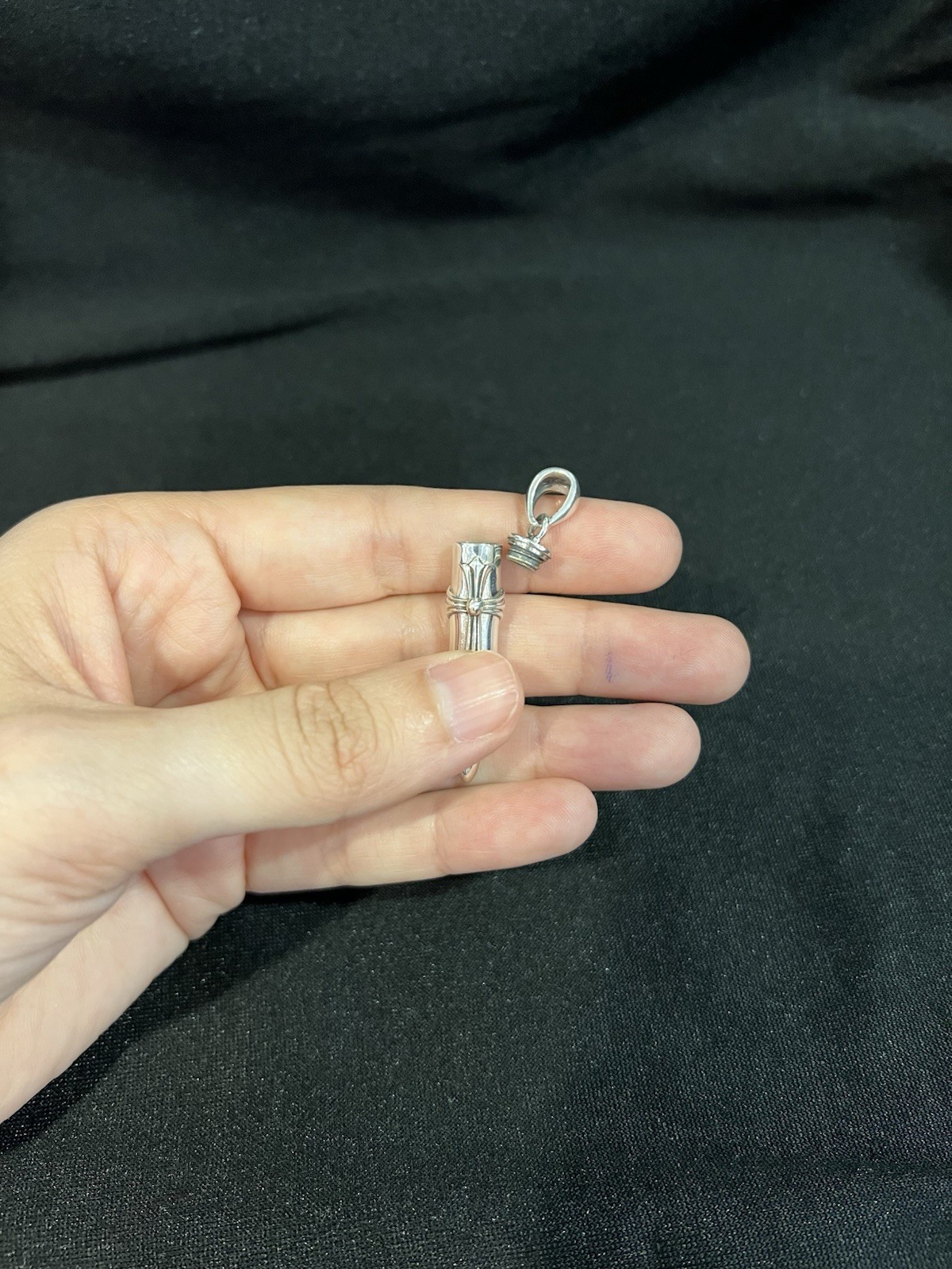 925 Sterling Silver Men Women Bullet Cross Screw Top For Ashes Urn Pills Pendant