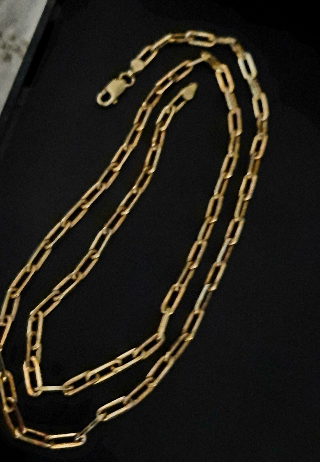 Gold Plate over Silver Paper Clip Chain 20 Inch 925 Silver Necklace Silver 10 Gr