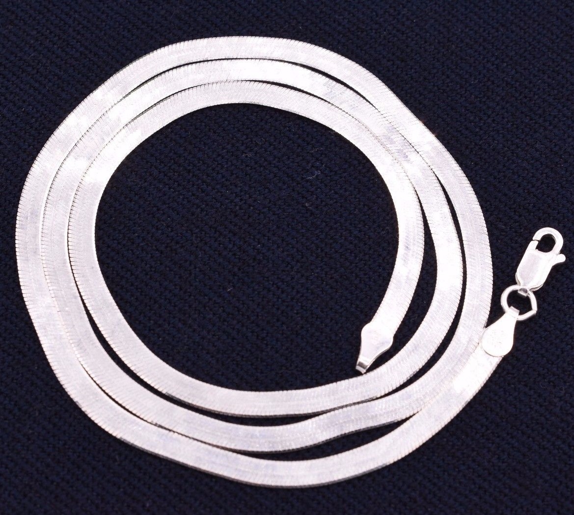 3mm Flexible Herringbone Chain Necklace Real Solid Sterling Silver 925 Italy