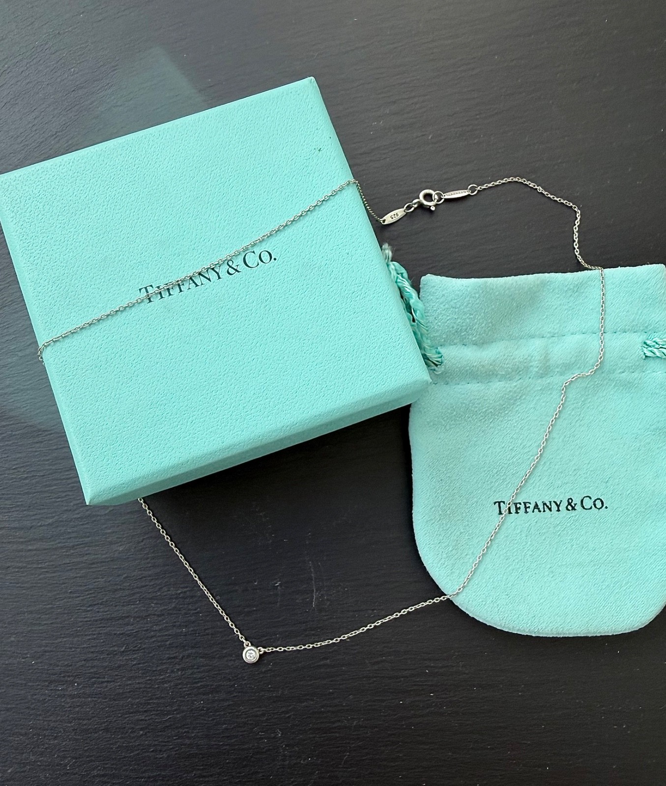 Tiffany & Co. Elsa Peretti Diamonds by the Yard® Single Diamond Pendant Necklace