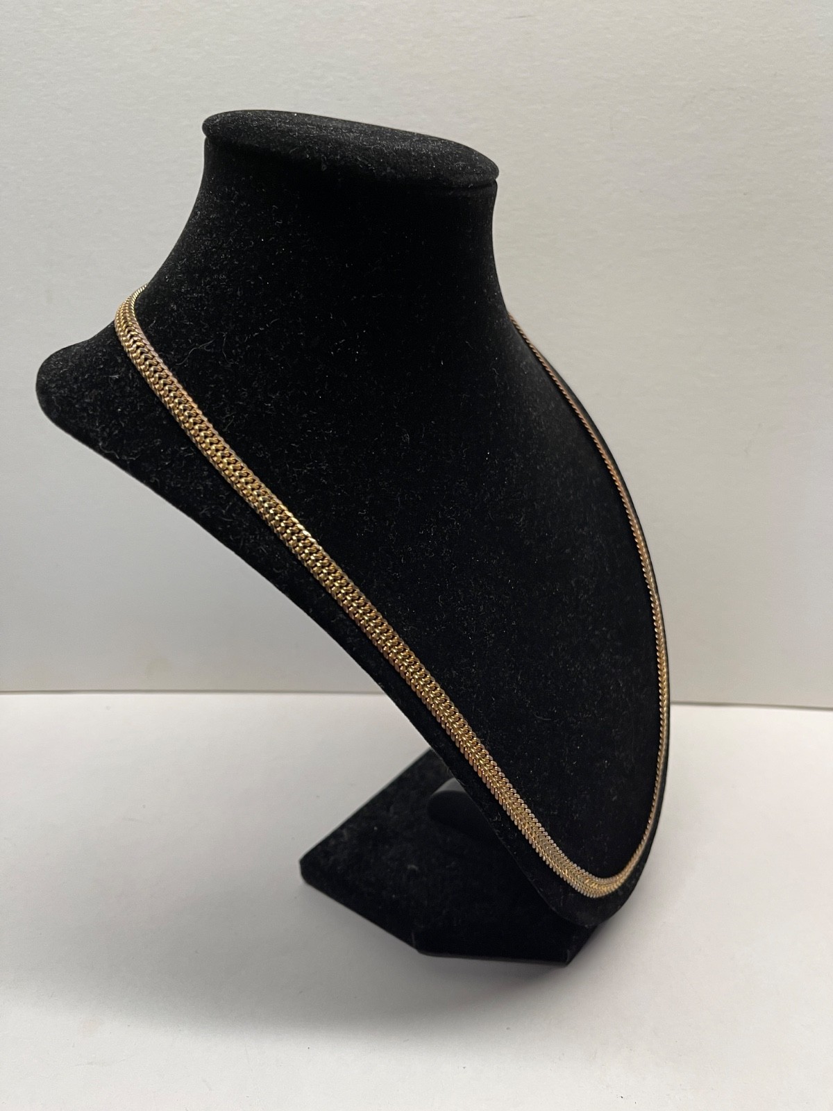 Italy 925 Sterling Gold Wash 5mm Wide Flat Mesh Chain Necklace 23.5” 24.5g