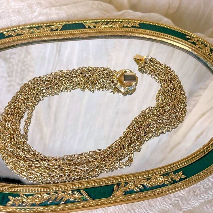 Elegant Gold Multi Chain Necklace