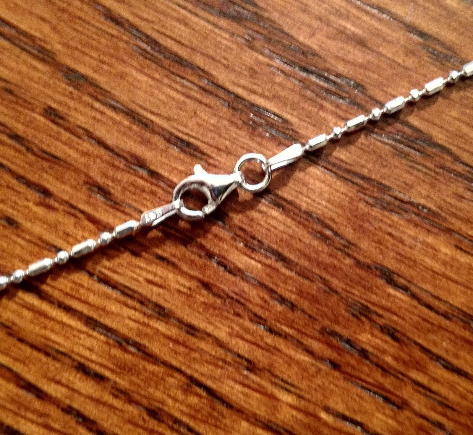 Bar & Bead Chain — Sterling Silver — 1.5mm* — 13 inch* — Made in Italy [BN]