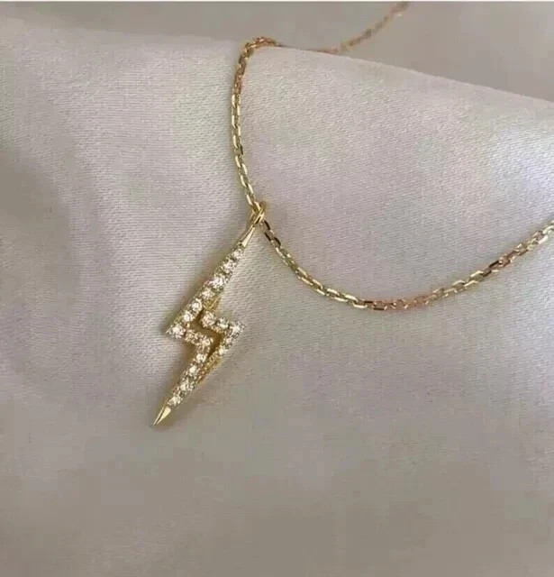 1.50Ct Round Cut Real Moissanite Daily Wear Fancy Pendant 14k Yellow Gold Plated