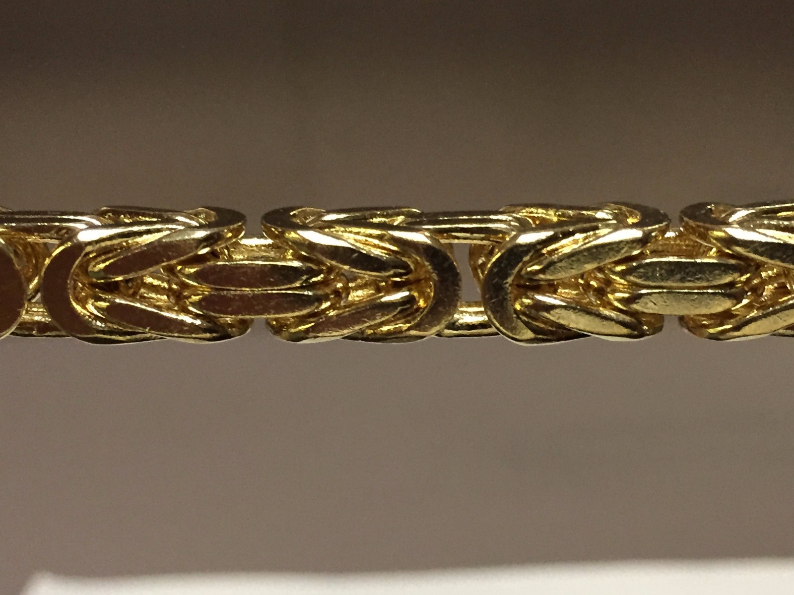14k Yellow Gold 26″ Solid Byzantine Square Super 6.7mm 200 Grams Chain/Necklace