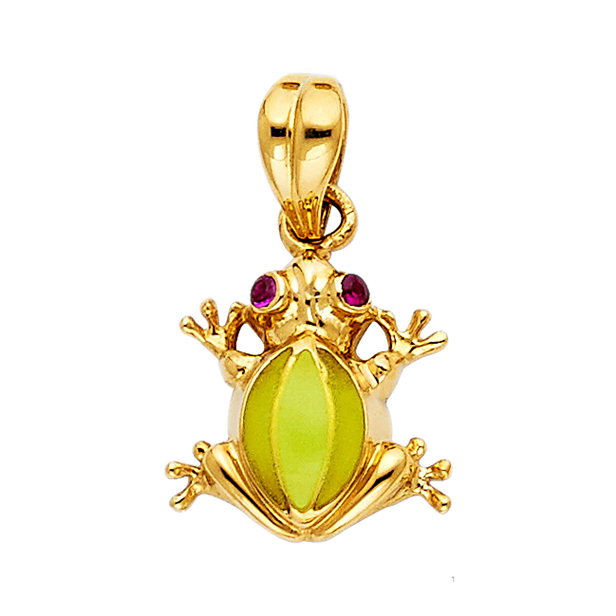 GOLD – 14K Yellow Gold Frog Charm Pendant For Necklace or Chain