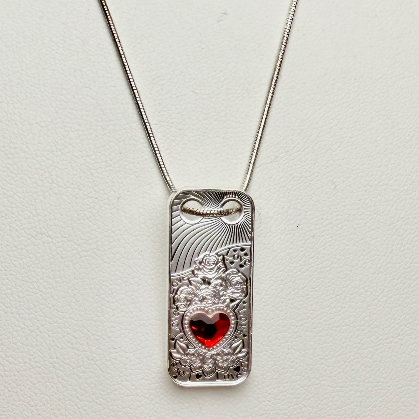 2021 Cameroon LOVE PENDANT CFA 10 Grams Silver w/ 925 Chain Italy GEM Proof COA