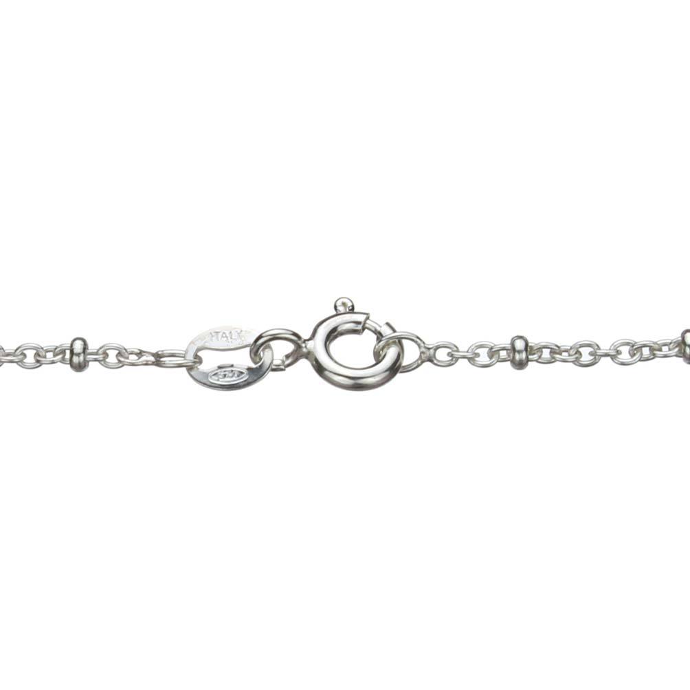 925 Sterling Silver Rolo Oval Cable Beads Chain station Chain ITALY