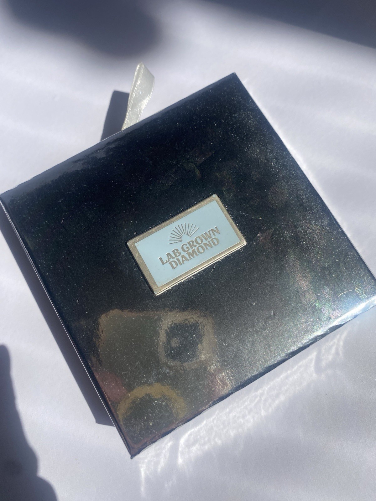 NEW Lab-Grown Diamond Collection Cross Necklace 14K Dipped Gold Faith Gift Box
