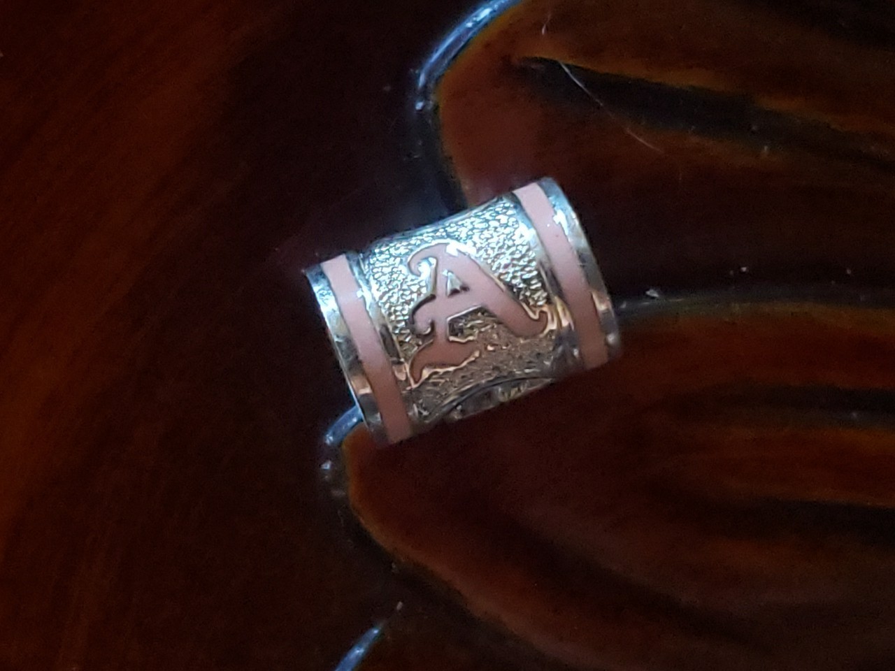 Hawaiian Baby Silver Initial Pendant Enamel 8mm X 6mm Slide Blue Or Pink Letter