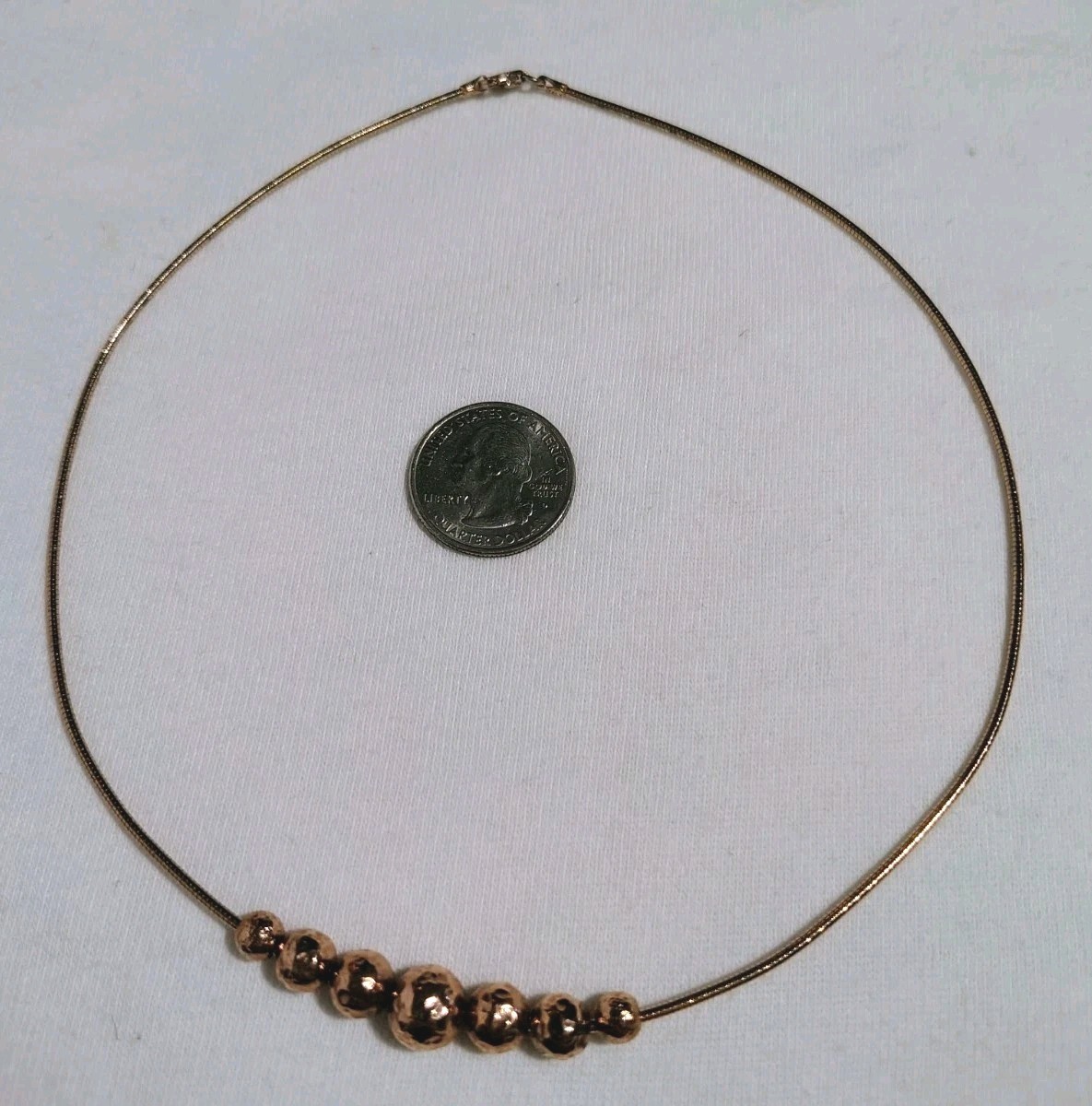 Sterling Bead Minimalist Necklace 17” | 925 Silver Gold Vermeil Chain Elegant