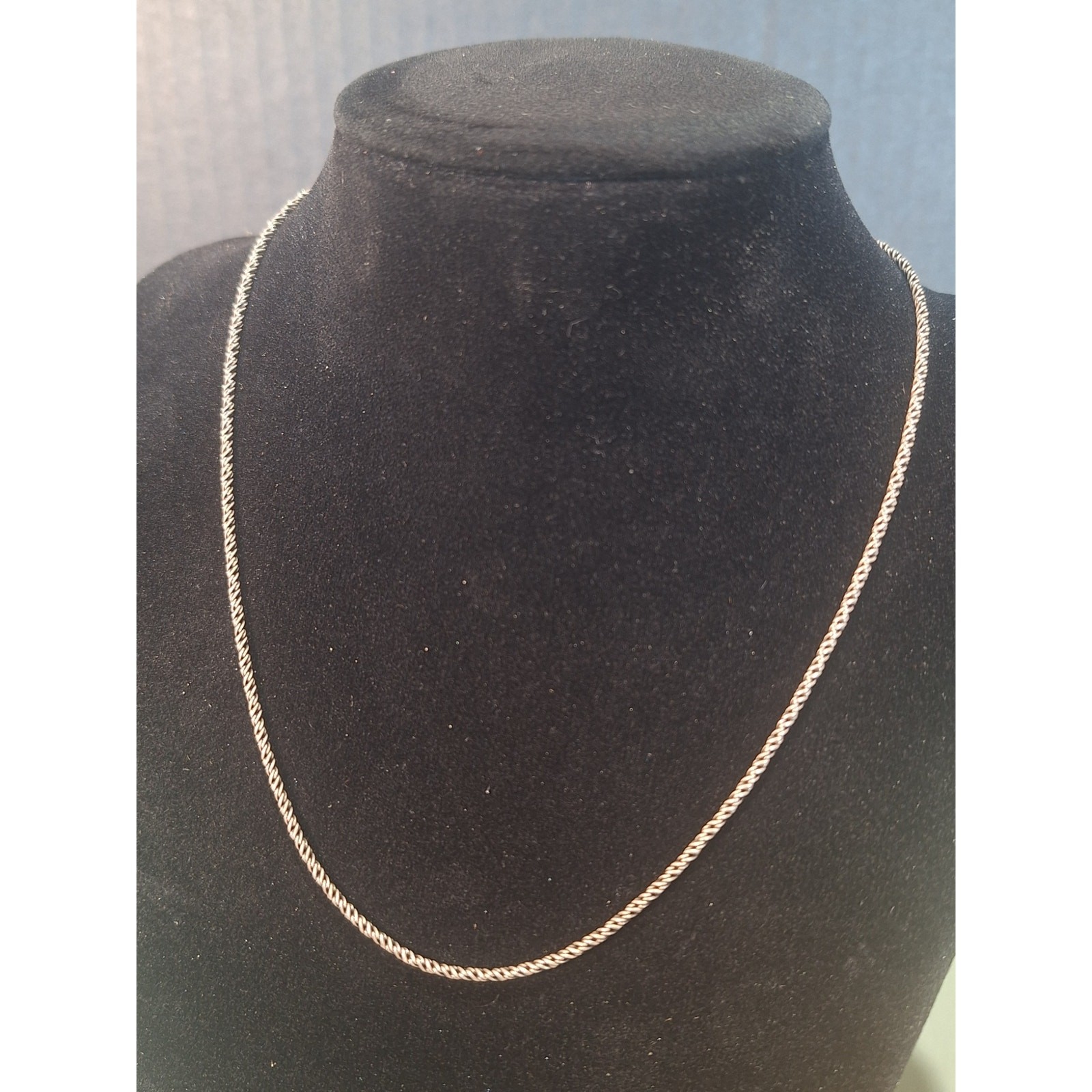 16″ Sterling Silver Twisted Rope Chain Necklace 925 Italy Vintage Excellent!