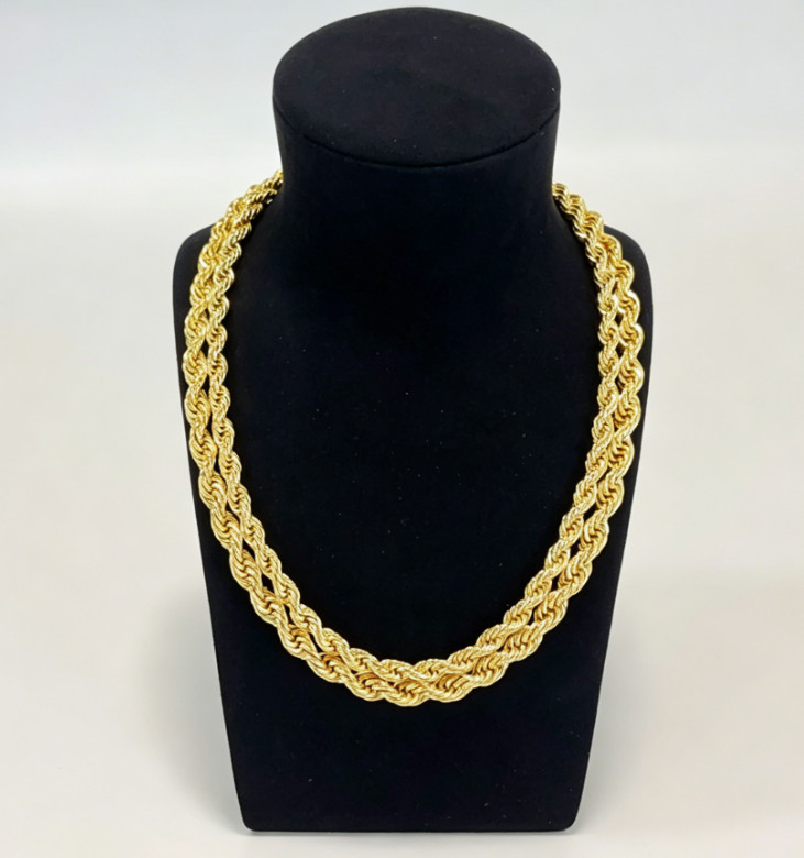 Real 14K SOLID Yellow Gold Rope Chain 1.5-9mm 20-26Inches necklace Lobster Lock
