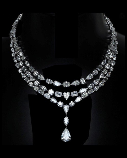 Colorless White Lab-Created Brilliant Cut Diamonds Multi Layer Women’s Necklace