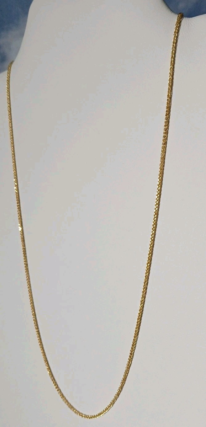 10k Gold Spiga Wheat Chain Necklace 1.7mm 20 Inch