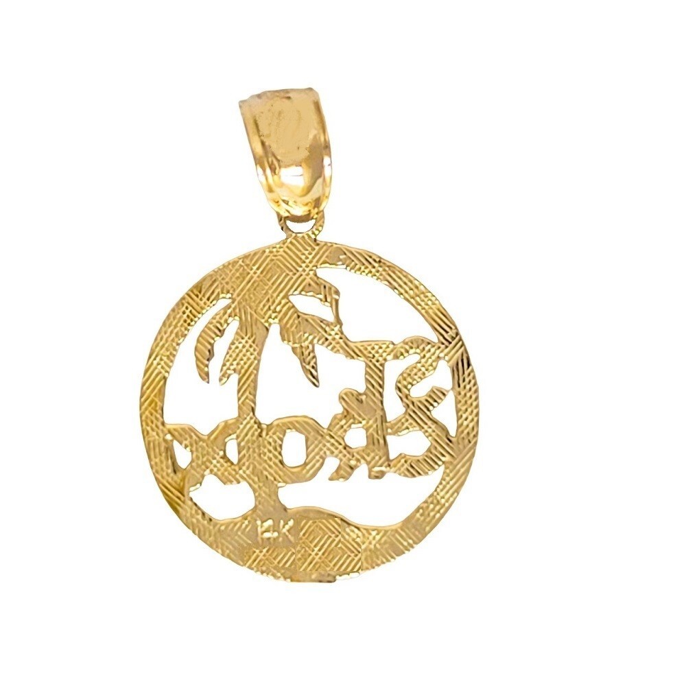 14k Yellow Gold St. Croix Virgin Islands Pendant / Charm, Made in USA