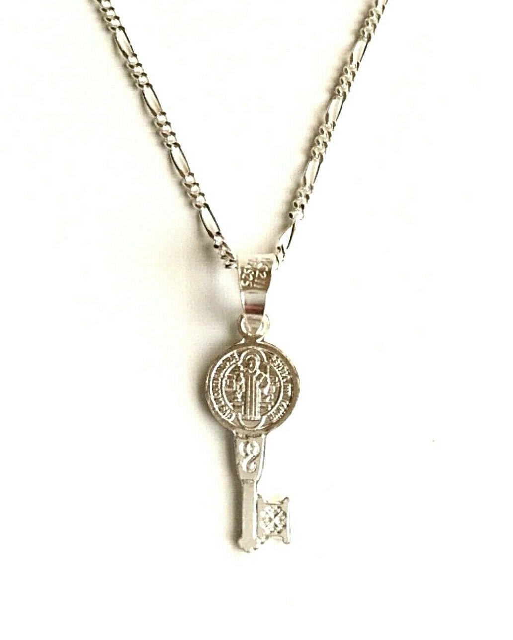 925 STERLING SILVER SAINT BENEDICT KEY 20″/CADENA DE SAN BENITO LLAVE-20″-22X8mm