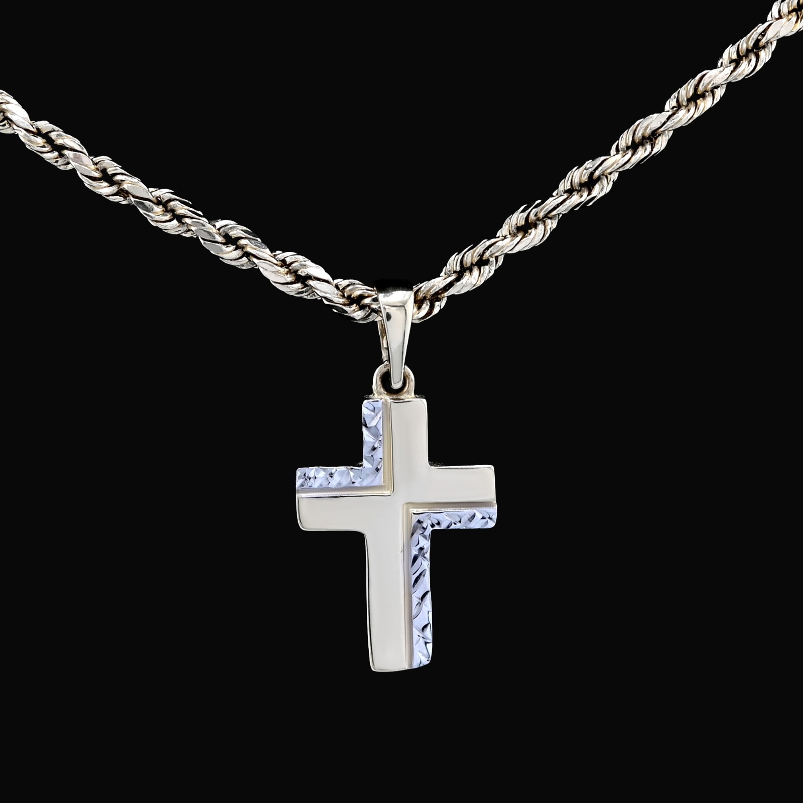 10k Yellow & White Gold Cross Pendant Religious 0.7gms Charm For Unisex Adults