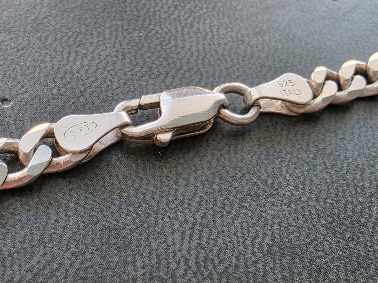 SXI Italy 925 Solid Sterling Silver Figaro Chain Necklace 20 Inch. 5.6mm Width.