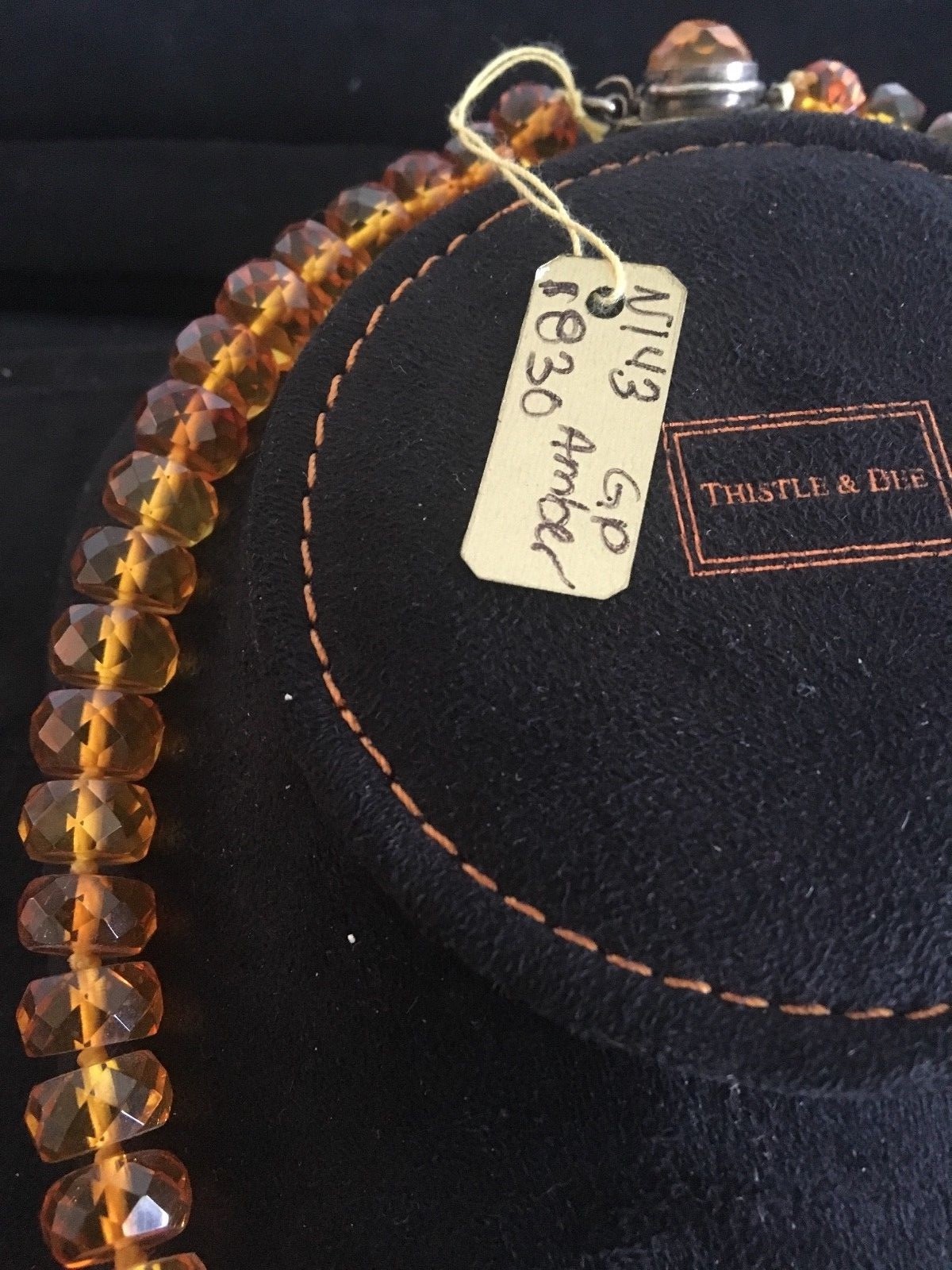 AMBER NECKLACE – 1/4″ diameter oblong, 16 1/2″ length from Amber by Graciano