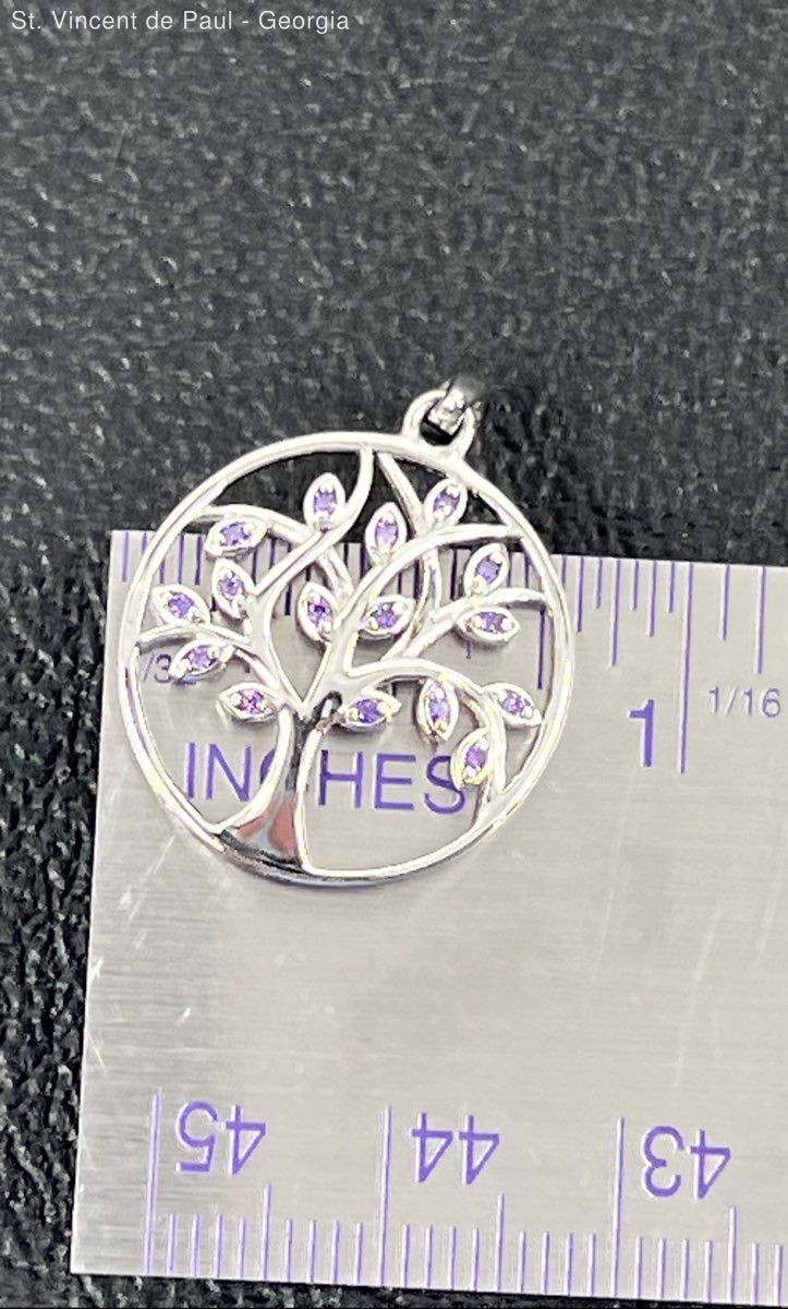925 Sterling Silver 1.71 g Unbranded Pendant w/ Amethyst