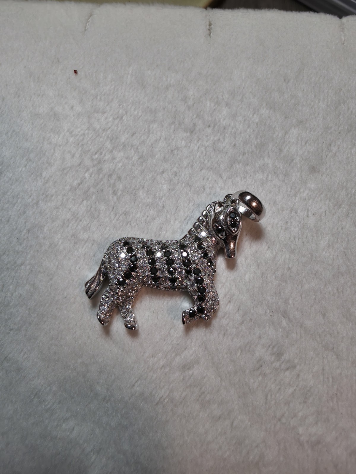 1.50CTW Moissanite Zebra Charm Pendant 925 Sterling Silver