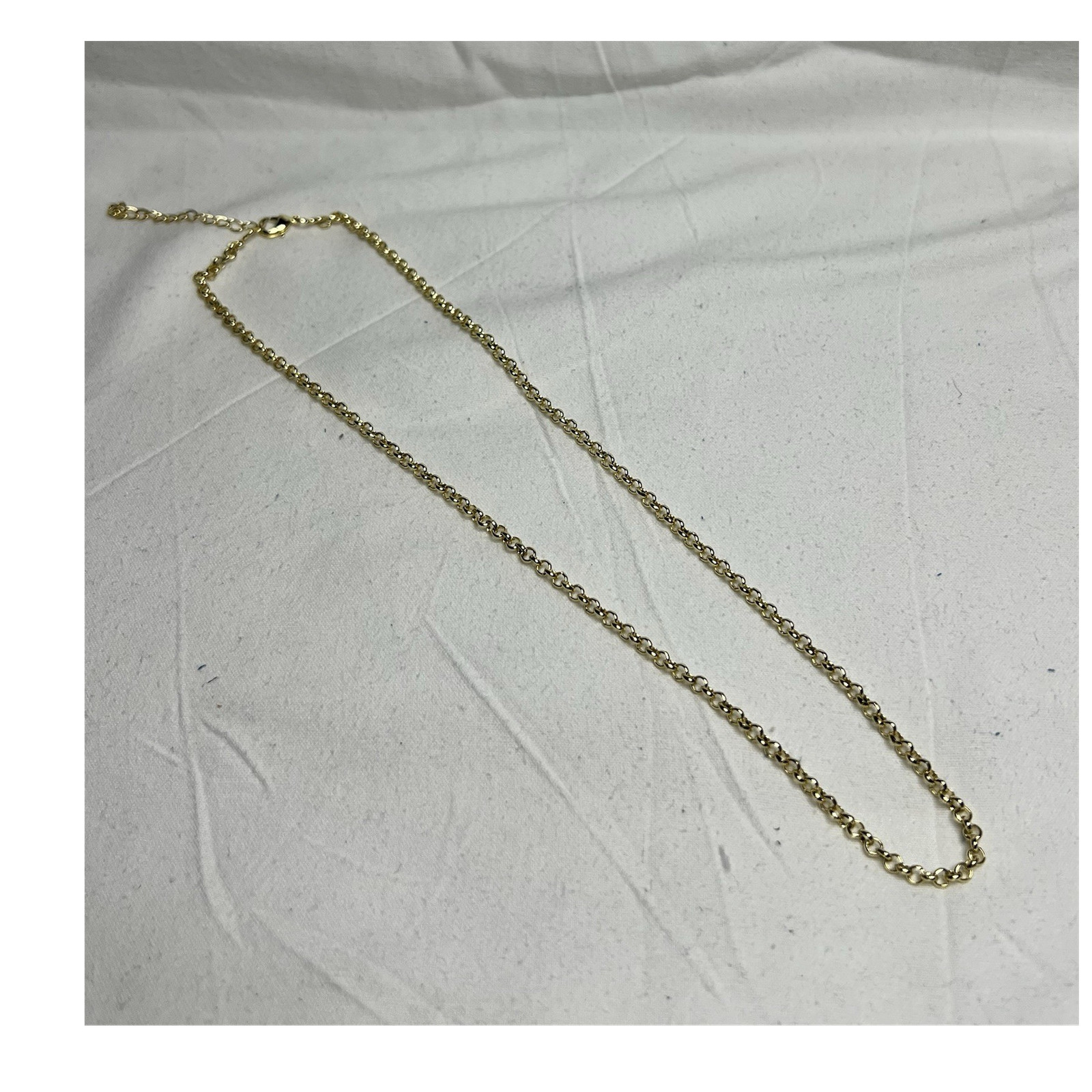 18” 18K Gold-Filled Rolo Style Chain Necklace 3mm w/ 2” Extender, Lobster Clasp