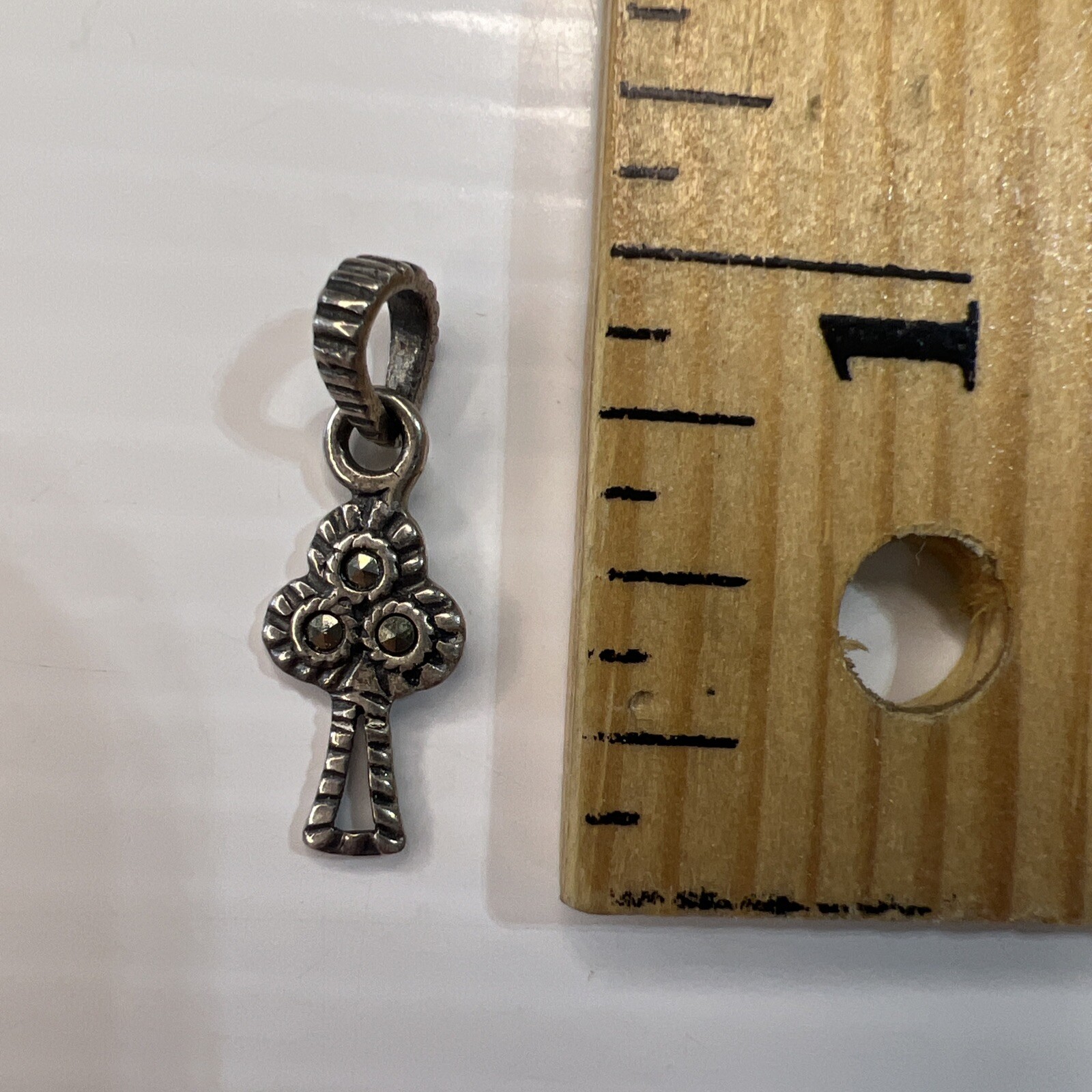 925 Sterling Silver Retro Charm Pendant Marcasite Celtic Trinity Cross Irish