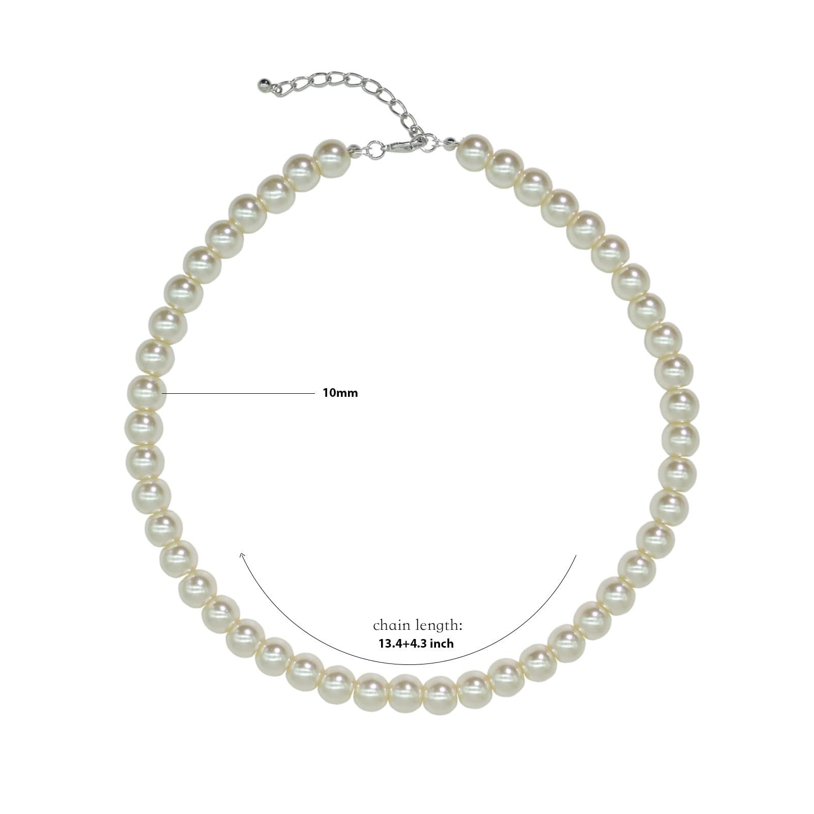 Colorful Mood Choker Baroque Bead Imitation Pearls Necklace, Women, Adults – 04