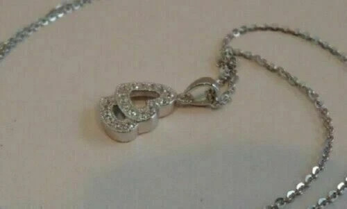 0.80Ct Round Cut VVS1 Diamond Heart Pendant 18″ Free Chain 14K White Gold Finish