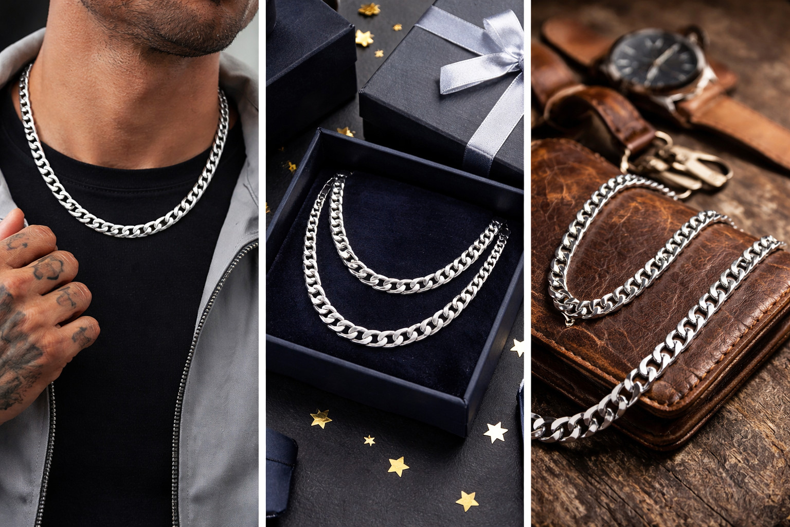 Men Women Silver Tone Curb Chain Necklace Lobster Clasp Fashion Jewelry UK