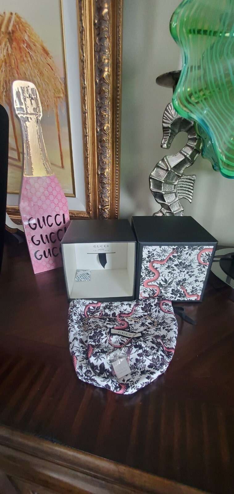 Gucci Trademark Necklace Chain Logo Square Pendant 925 Sterling Silver Rare NIB